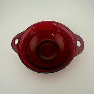 Vintage Set Of 7 Anchor Hocking Royal Ruby Red Dessert Berry Bowls 4.5"